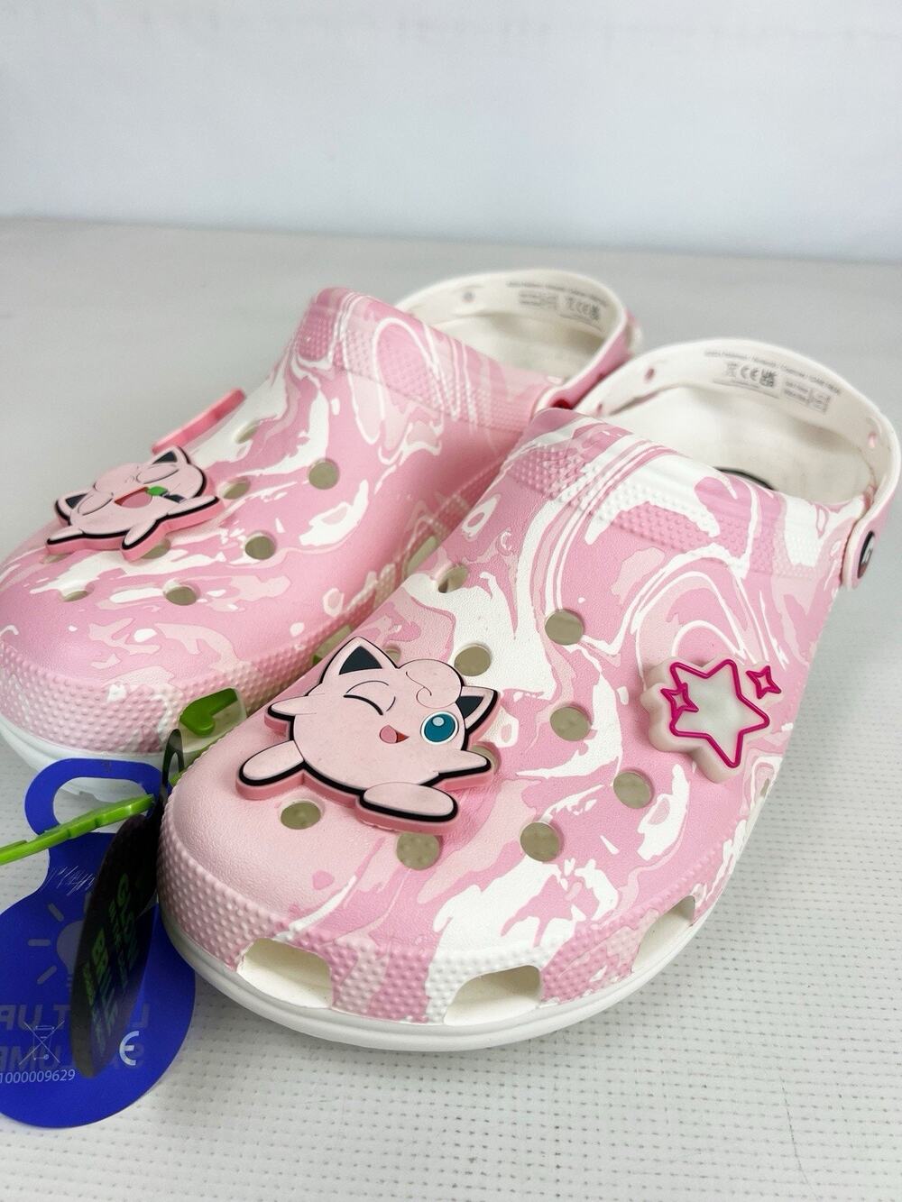 Pokémon x Crocs Jigglypuff Classic Men's 13 Pink/White Clogs New Hard To Find